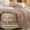 imageBedsure 100 Cotton Duvet Cover Queen Size with Fitted Sheet  4 Pieces Coconut White Waffle Weave Bedding Set GentleSoft and Breathable Includes 1 Duvet Cover 90x90 1 Fitted Sheet 2 Pillow Shams05  Khaki No Comforter