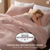 imageBedsure 100 Cotton Duvet Cover Queen Size with Fitted Sheet  4 Pieces Coconut White Waffle Weave Bedding Set GentleSoft and Breathable Includes 1 Duvet Cover 90x90 1 Fitted Sheet 2 Pillow Shams09  Pink No Comforter