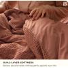 imageBedsure 100 Cotton Duvet Cover Queen Size with Fitted Sheet  4 Pieces Coconut White Waffle Weave Bedding Set GentleSoft and Breathable Includes 1 Duvet Cover 90x90 1 Fitted Sheet 2 Pillow Shams07  Burnt Orange No Comforter