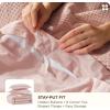 imageBedsure 100 Cotton Duvet Cover Queen Size with Fitted Sheet  4 Pieces Coconut White Waffle Weave Bedding Set GentleSoft and Breathable Includes 1 Duvet Cover 90x90 1 Fitted Sheet 2 Pillow Shams09  Pink No Comforter