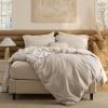 imageBedsure 100 Cotton Duvet Cover Queen Size with Fitted Sheet  4 Pieces Coconut White Waffle Weave Bedding Set GentleSoft and Breathable Includes 1 Duvet Cover 90x90 1 Fitted Sheet 2 Pillow Shams04  Linen No Comforter