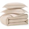 imageBedsure 100 Cotton Duvet Cover Queen Size with Fitted Sheet  4 Pieces Coconut White Waffle Weave Bedding Set GentleSoft and Breathable Includes 1 Duvet Cover 90x90 1 Fitted Sheet 2 Pillow Shams03  Beige No Comforter