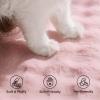 imageBedsure 5x7 Faux Wool Area Rugs for Living Room Machine Washable Carpet NonSlip Backing Pet Friendly Throw Rug for Bedroom Dining Room Gray03  Strawberry Cream