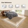 imageBedsure 5x7 Faux Wool Area Rugs for Living Room Machine Washable Carpet NonSlip Backing Pet Friendly Throw Rug for Bedroom Dining Room Gray07  Natural Ivory