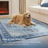 imageBedsure 5x7 Faux Wool Area Rugs for Living Room Machine Washable Carpet NonSlip Backing Pet Friendly Throw Rug for Bedroom Dining Room Gray10  Blue