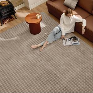imageBedsure 5x7 Faux Wool Area Rugs for Living Room Machine Washable Carpet NonSlip Backing Pet Friendly Throw Rug for Bedroom Dining Room Gray02  Brown