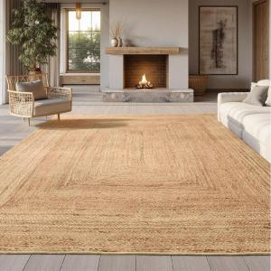 imageBedsure 5x7 Faux Wool Area Rugs for Living Room Machine Washable Carpet NonSlip Backing Pet Friendly Throw Rug for Bedroom Dining Room Gray09  Printed Jute