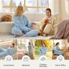 imageBedsure Fleece Pajamas for Women Set Winter Fuzzy Flannel Pajamas Loungewear 2 Piece Soft Cozy Warm Fluffy Sherpa SleepwearBlue