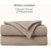 imageBedsure Cooling Muslin Cotton Duvet Cover Queen Size  Cotton Blend Rayon Derived from Bamboo Duvet Covet Set for Hot Sleepers  UltraSoft ampamp Breathable ampamp Lightweight Bedding Set Oat Milk 90quotx90quot06  Cooling Muslin  Khaki No Comforter