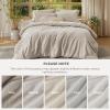 imageBedsure Cooling Muslin Cotton Duvet Cover Queen Size  Cotton Blend Rayon Derived from Bamboo Duvet Covet Set for Hot Sleepers  UltraSoft ampamp Breathable ampamp Lightweight Bedding Set Oat Milk 90quotx90quot05  Cooling Muslin  Oat Milk No Comforter