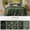 imageBedsure Cooling Muslin Cotton Duvet Cover Queen Size  Cotton Blend Rayon Derived from Bamboo Duvet Covet Set for Hot Sleepers  UltraSoft ampamp Breathable ampamp Lightweight Bedding Set Oat Milk 90quotx90quot04  Cooling Muslin  Olive Green No Comforter