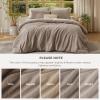 imageBedsure Cooling Muslin Cotton Duvet Cover Queen Size  Cotton Blend Rayon Derived from Bamboo Duvet Covet Set for Hot Sleepers  UltraSoft ampamp Breathable ampamp Lightweight Bedding Set Oat Milk 90quotx90quot06  Cooling Muslin  Khaki No Comforter