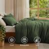 imageBedsure Cooling Muslin Cotton Duvet Cover Queen Size  Cotton Blend Rayon Derived from Bamboo Duvet Covet Set for Hot Sleepers  UltraSoft ampamp Breathable ampamp Lightweight Bedding Set Oat Milk 90quotx90quot04  Cooling Muslin  Olive Green No Comforter