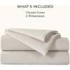 imageBedsure Cooling Muslin Cotton Duvet Cover Queen Size  Cotton Blend Rayon Derived from Bamboo Duvet Covet Set for Hot Sleepers  UltraSoft ampamp Breathable ampamp Lightweight Bedding Set Oat Milk 90quotx90quot01  Cooling Muslin  Linen No Comforter