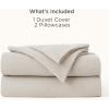 imageBedsure Cooling Muslin Cotton Duvet Cover Queen Size  Cotton Blend Rayon Derived from Bamboo Duvet Covet Set for Hot Sleepers  UltraSoft ampamp Breathable ampamp Lightweight Bedding Set Oat Milk 90quotx90quot05  Cooling Muslin  Oat Milk No Comforter