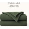 imageBedsure Cooling Muslin Cotton Duvet Cover Queen Size  Cotton Blend Rayon Derived from Bamboo Duvet Covet Set for Hot Sleepers  UltraSoft ampamp Breathable ampamp Lightweight Bedding Set Oat Milk 90quotx90quot04  Cooling Muslin  Olive Green No Comforter