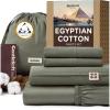 imageBedsure 100 Giza Egyptian Cotton Sheets  CEA Certified King Size Bed Set Sateen Weave Cool ampamp Silky Soft 16quot Deep Pocket 700 Thread Count Hotel Collection Cotton Bedding Sheets Forest KingForest Green