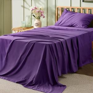 imageBedsure King Size Sheets Set  4 Pieces Soft King Sheets  Breathable ampamp Cooling  Hotel Luxury  Easy Care Polyester Microfiber Bedding for Women Men Dusty Pink29  Purple