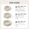 imageBedsure ComfyFleece Small Cat Bed Washable Round Cute Pet Beds for Indoor Cats Super Soft Corduroy Kitten Bed with AntiSlip Bottom 20x20x8 Warm GrayCream