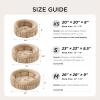 imageBedsure ComfyFleece Small Cat Bed Washable Round Cute Pet Beds for Indoor Cats Super Soft Corduroy Kitten Bed with AntiSlip Bottom 20x20x8 Warm GraySandy Beige