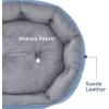 imageBedsure Dog Bed for Medium Dogs  Round Washable Medium Pet Bed AntiSlip Donut Fluffy Plush Indoor Fur Cat Bed 28 inches CamelArctic Blue