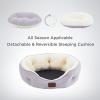 imageBedsure Dog Bed for Medium Dogs  Round Washable Medium Pet Bed AntiSlip Donut Fluffy Plush Indoor Fur Cat Bed 28 inches CamelAzure Lilac