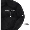 imageBedsure Dog Bed for Medium Dogs  Round Washable Medium Pet Bed AntiSlip Donut Fluffy Plush Indoor Fur Cat Bed 28 inches CamelBlack