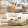 imageBedsure Dog Bed for Medium Dogs  Round Washable Medium Pet Bed AntiSlip Donut Fluffy Plush Indoor Fur Cat Bed 28 inches CamelCamel