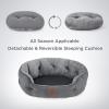 imageBedsure Dog Bed for Medium Dogs  Round Washable Medium Pet Bed AntiSlip Donut Fluffy Plush Indoor Fur Cat Bed 28 inches CamelGrey
