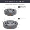 imageBedsure Dog Bed for Medium Dogs  Round Washable Medium Pet Bed AntiSlip Donut Fluffy Plush Indoor Fur Cat Bed 28 inches CamelGrey