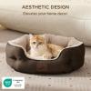 imageBedsure Dog Bed for Medium Dogs  Round Washable Medium Pet Bed AntiSlip Donut Fluffy Plush Indoor Fur Cat Bed 28 inches CamelSelf Warming Brown