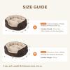 imageBedsure Dog Bed for Medium Dogs  Round Washable Medium Pet Bed AntiSlip Donut Fluffy Plush Indoor Fur Cat Bed 28 inches CamelSelf Warming Brown