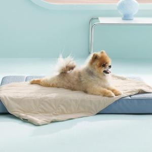 imageBedsure Premium Cooling Blanket for Large Dog  QMAXgt05 Breathable Summer Washable Cold Pet Mat Soft Durable Self Cooling Dog Mat for Hot Weather Turquoise Green 40x50Gentle Cream