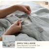 imageBedsure 100 Linen Duvet Cover King Size Washed 170 GMS European FlaxLinen Soft 3pcs Bedding Set with Button Closure for Farmhouse Natural Texture Breathable for Hot Sleeper Grey KingNorthern Droplet Grey No Comforter