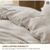 imageBedsure 100 Linen Duvet Cover King Size Washed 170 GMS European FlaxLinen Soft 3pcs Bedding Set with Button Closure for Farmhouse Natural Texture Breathable for Hot Sleeper Grey KingLinen No Comforter