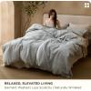 imageBedsure 100 Linen Duvet Cover King Size Washed 170 GMS European FlaxLinen Soft 3pcs Bedding Set with Button Closure for Farmhouse Natural Texture Breathable for Hot Sleeper Grey KingNorthern Droplet Grey No Comforter