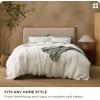 imageBedsure 100 Linen Duvet Cover King Size Washed 170 GMS European FlaxLinen Soft 3pcs Bedding Set with Button Closure for Farmhouse Natural Texture Breathable for Hot Sleeper Grey KingWhite No Comforter