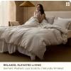 imageBedsure 100 Linen Duvet Cover King Size Washed 170 GMS European FlaxLinen Soft 3pcs Bedding Set with Button Closure for Farmhouse Natural Texture Breathable for Hot Sleeper Grey KingLinen No Comforter