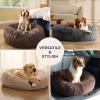 imageBedsure Calming Dog Beds Large Sized Dog  36in Donut Washable Large Pet BedAntiSlip Removable Cover420GSM Round AntiAnxiety Fluffy Plush Faux Fur Bed Fits up to 80 lbs PetsPlus VersionCamel