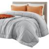 imageBedsure Comforter Duvet Insert  Quilted Comforters Queen Size All Season Duvet GentleSoft Down Alternative Bedding with 8 Tabs Gifts for WomenMen White Queen 88 x 88 InchesLight Grey