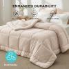 imageBedsure Comforter Duvet Insert  Quilted Comforters Queen Size All Season Duvet GentleSoft Down Alternative Bedding with 8 Tabs Gifts for WomenMen White Queen 88 x 88 InchesBeige