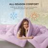 imageBedsure Comforter Duvet Insert  Quilted Comforters Queen Size All Season Duvet GentleSoft Down Alternative Bedding with 8 Tabs Gifts for WomenMen White Queen 88 x 88 InchesLight Purple
