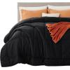 imageBedsure Comforter Duvet Insert  Quilted Comforters Queen Size All Season Duvet GentleSoft Down Alternative Bedding with 8 Tabs Gifts for WomenMen White Queen 88 x 88 InchesBlack