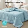 imageBedsure Comforter Duvet Insert  Quilted Comforters Queen Size All Season Duvet GentleSoft Down Alternative Bedding with 8 Tabs Gifts for WomenMen White Queen 88 x 88 InchesLight Spa Blue