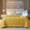 imageBedsure Comforter Duvet Insert  Quilted Comforters Queen Size All Season Duvet GentleSoft Down Alternative Bedding with 8 Tabs Gifts for WomenMen White Queen 88 x 88 InchesMustard Yellow