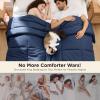 imageBedsure Comforter Duvet Insert  Quilted Comforters Queen Size All Season Duvet GentleSoft Down Alternative Bedding with 8 Tabs Gifts for WomenMen White Queen 88 x 88 InchesNavy Blue