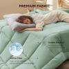 imageBedsure Comforter Duvet Insert  Quilted Comforters Queen Size All Season Duvet GentleSoft Down Alternative Bedding with 8 Tabs Gifts for WomenMen White Queen 88 x 88 InchesSage Green