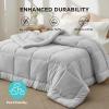 imageBedsure Comforter Duvet Insert  Quilted Comforters Queen Size All Season Duvet GentleSoft Down Alternative Bedding with 8 Tabs Gifts for WomenMen White Queen 88 x 88 InchesLight Grey