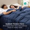 imageBedsure Comforter Duvet Insert  Quilted Comforters Queen Size All Season Duvet GentleSoft Down Alternative Bedding with 8 Tabs Gifts for WomenMen White Queen 88 x 88 InchesNavy Blue
