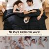 imageBedsure Comforter Duvet Insert  Quilted Comforters Queen Size All Season Duvet GentleSoft Down Alternative Bedding with 8 Tabs Gifts for WomenMen White Queen 88 x 88 InchesBlack